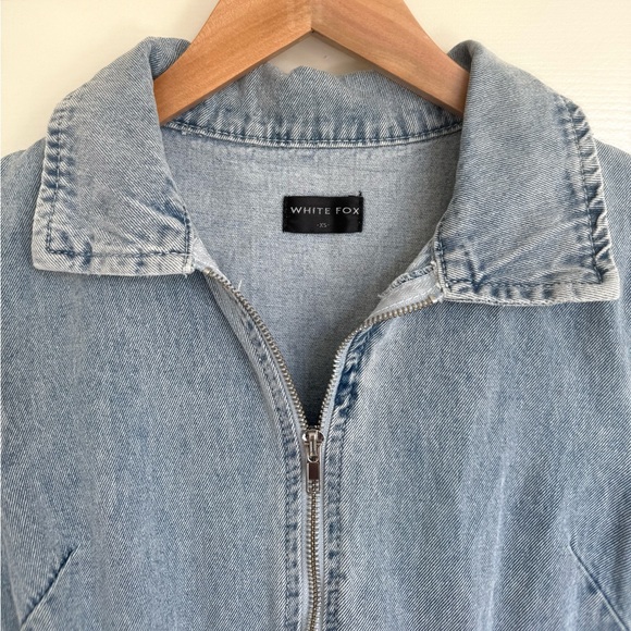 Whitefox Misbehave Denim Jean Mini Dress With Belt Light Blue XS - Picture 4 of 5